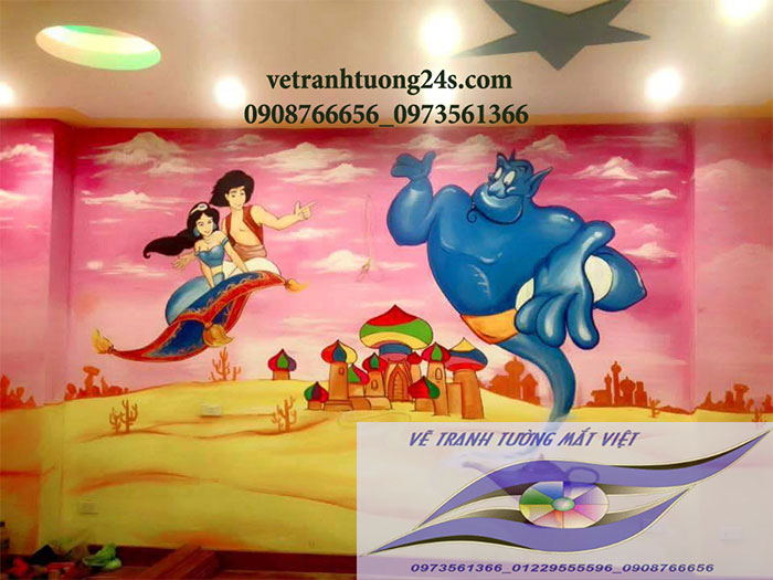 vẽ tranh tường trường mầm non