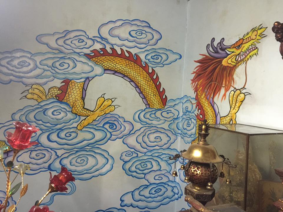 tranh tường tứ linh đền thờ