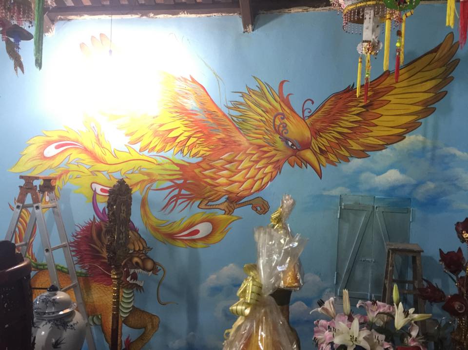 tranh phượng hoàng lửa