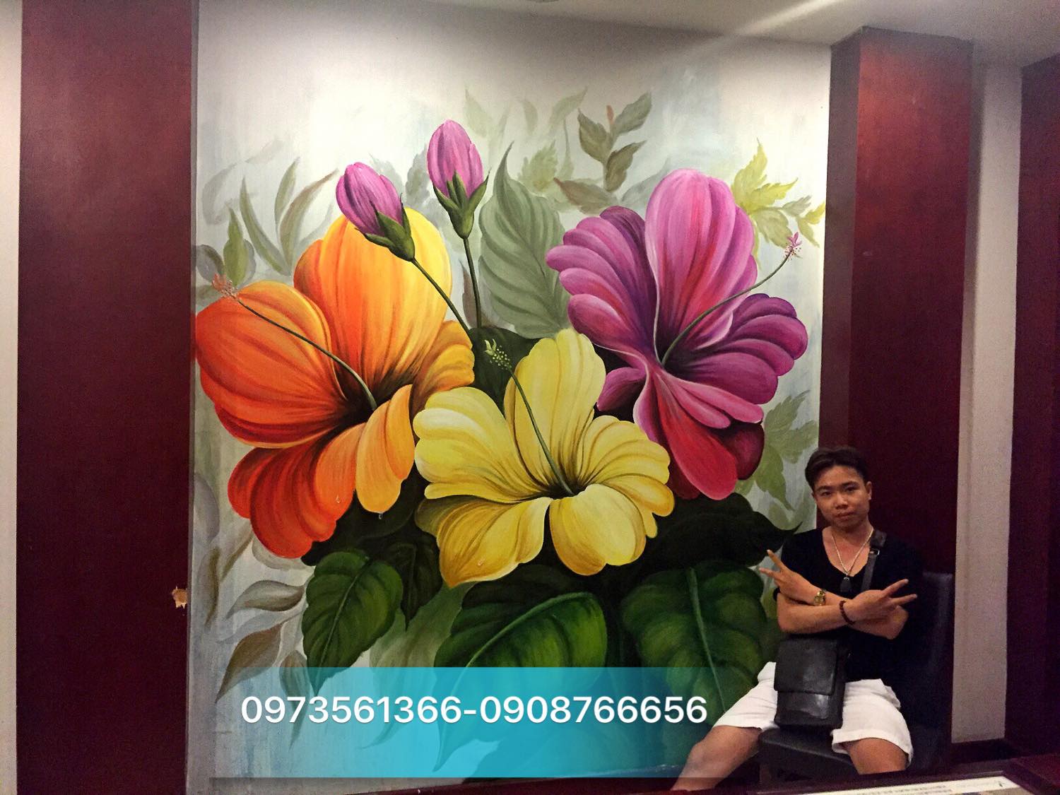 tranh tường trà sữa