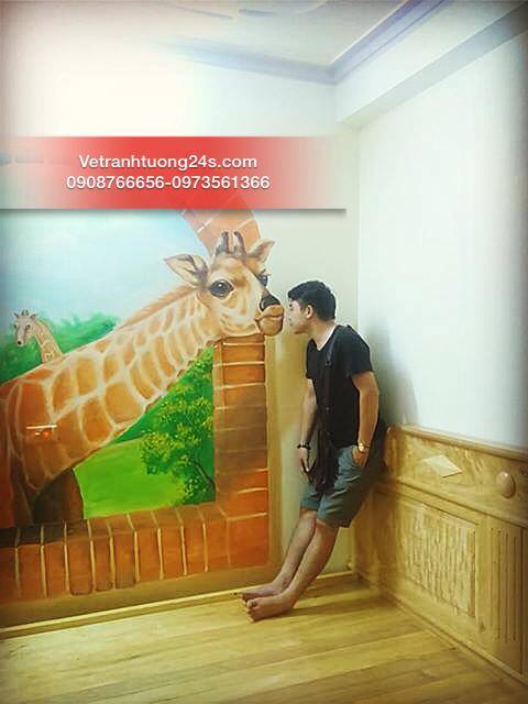 vẽ tranh tường phòng thiếu nhi