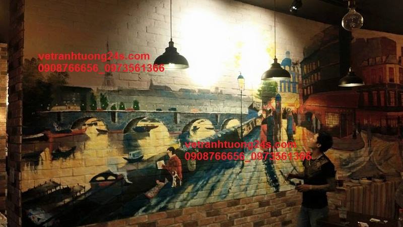 VẼ TRANH TƯỜNG 3D CAFE