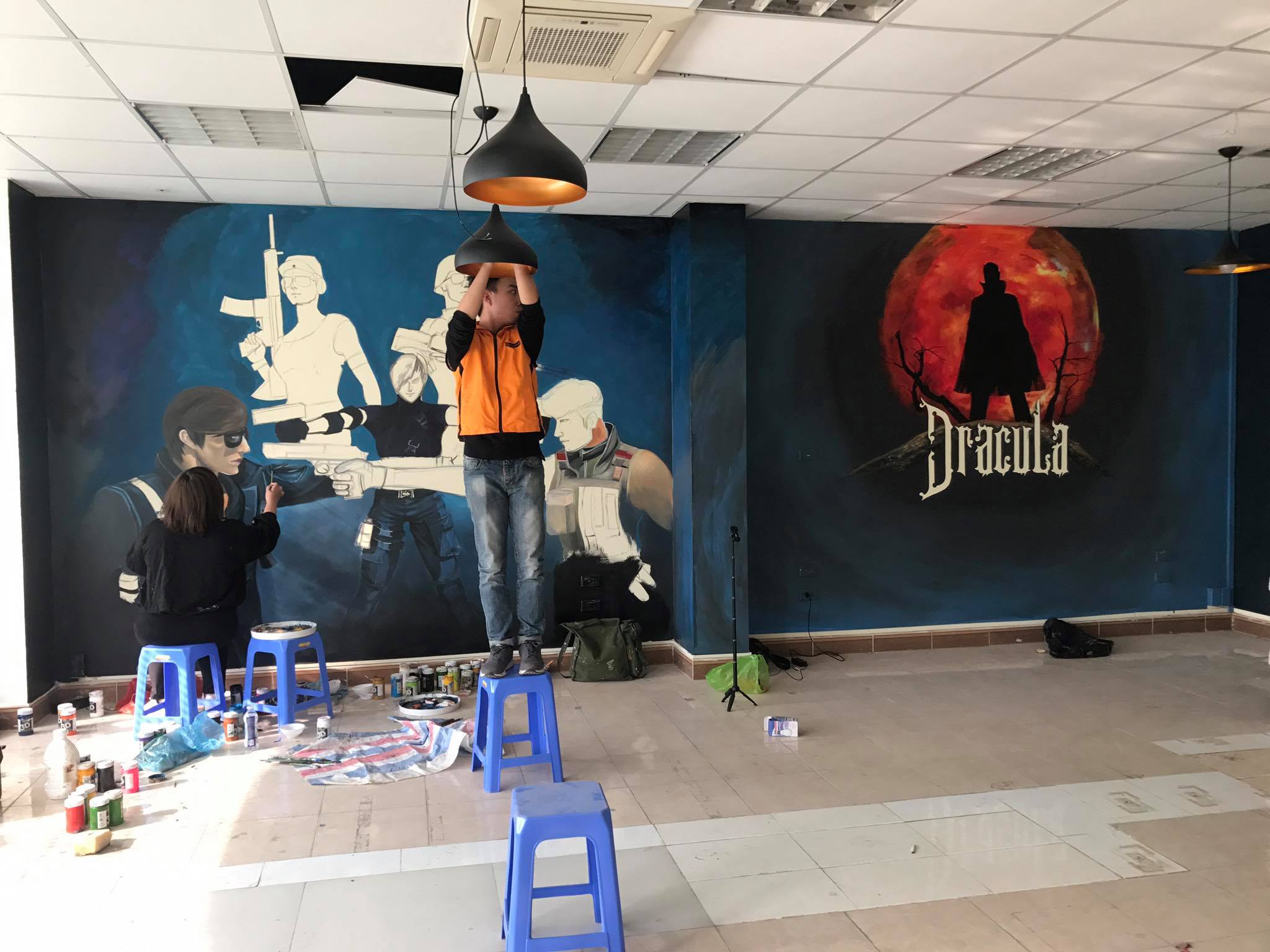 những khó khăn khi vẽ tranh tường