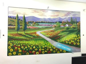 vẽ tranh cánh đồng hoa