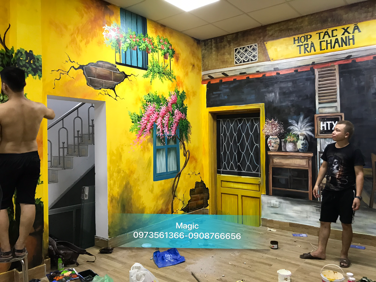 vẽ 3d tiệm trà chanh htx