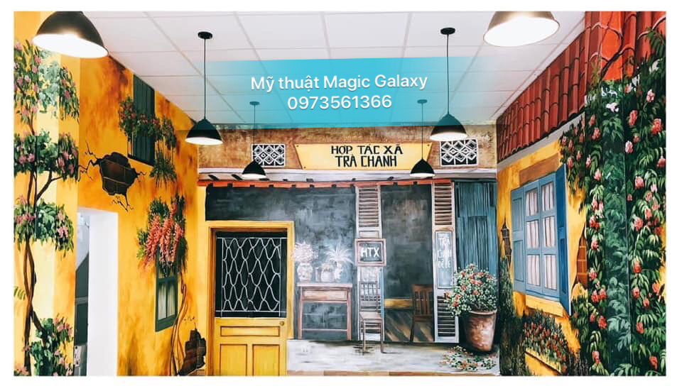 vẽ tranh tường 3d hợp tác xã trà chanh tại dh nông nghiệp hà nội