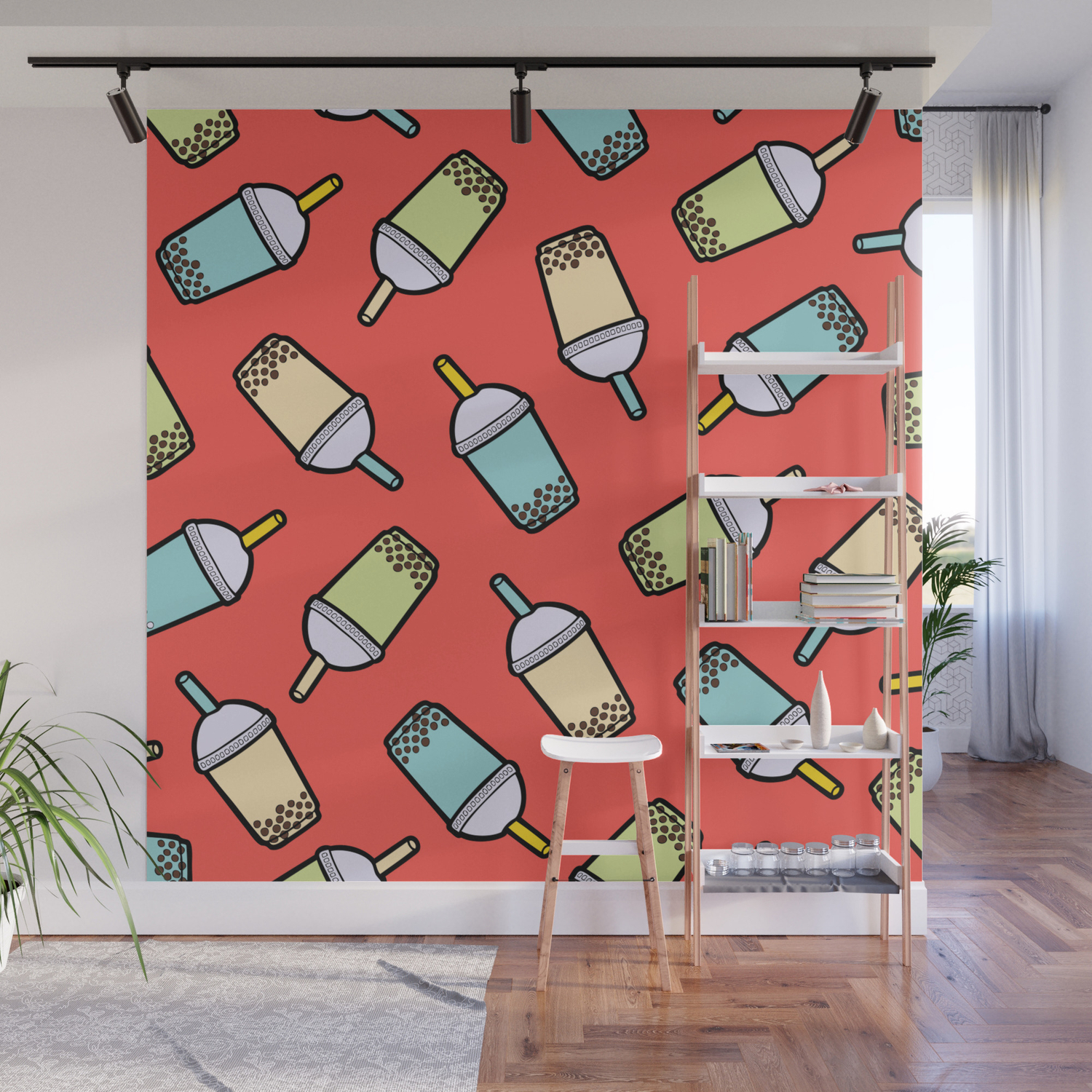 +20 mẫu tranh tường lãng mạn cho quán trà sữa