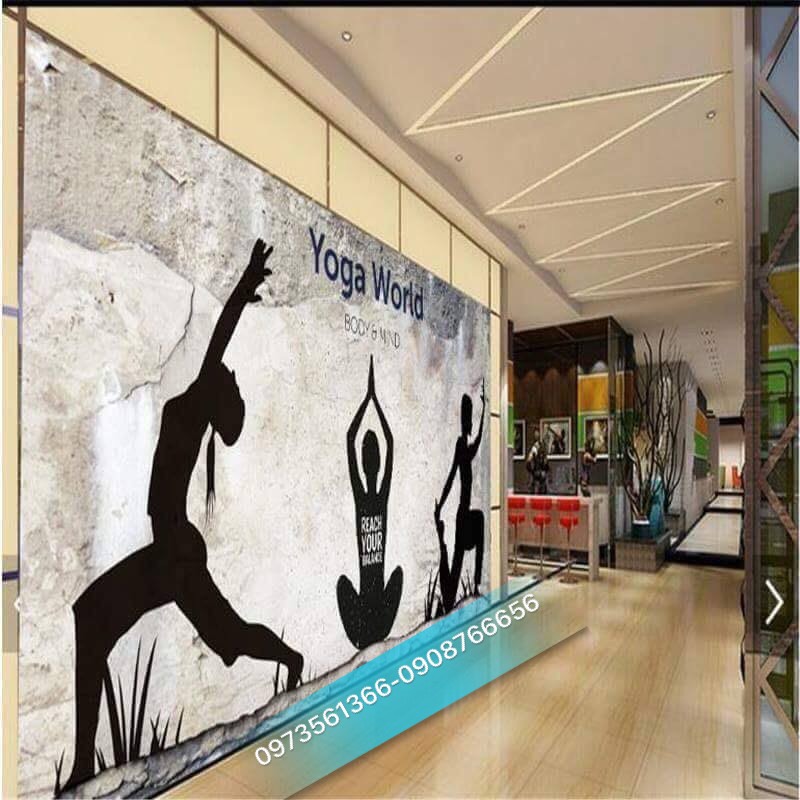 Bức vẽ tranh tường 3D phòng tập YOGA ấn tượng nhất