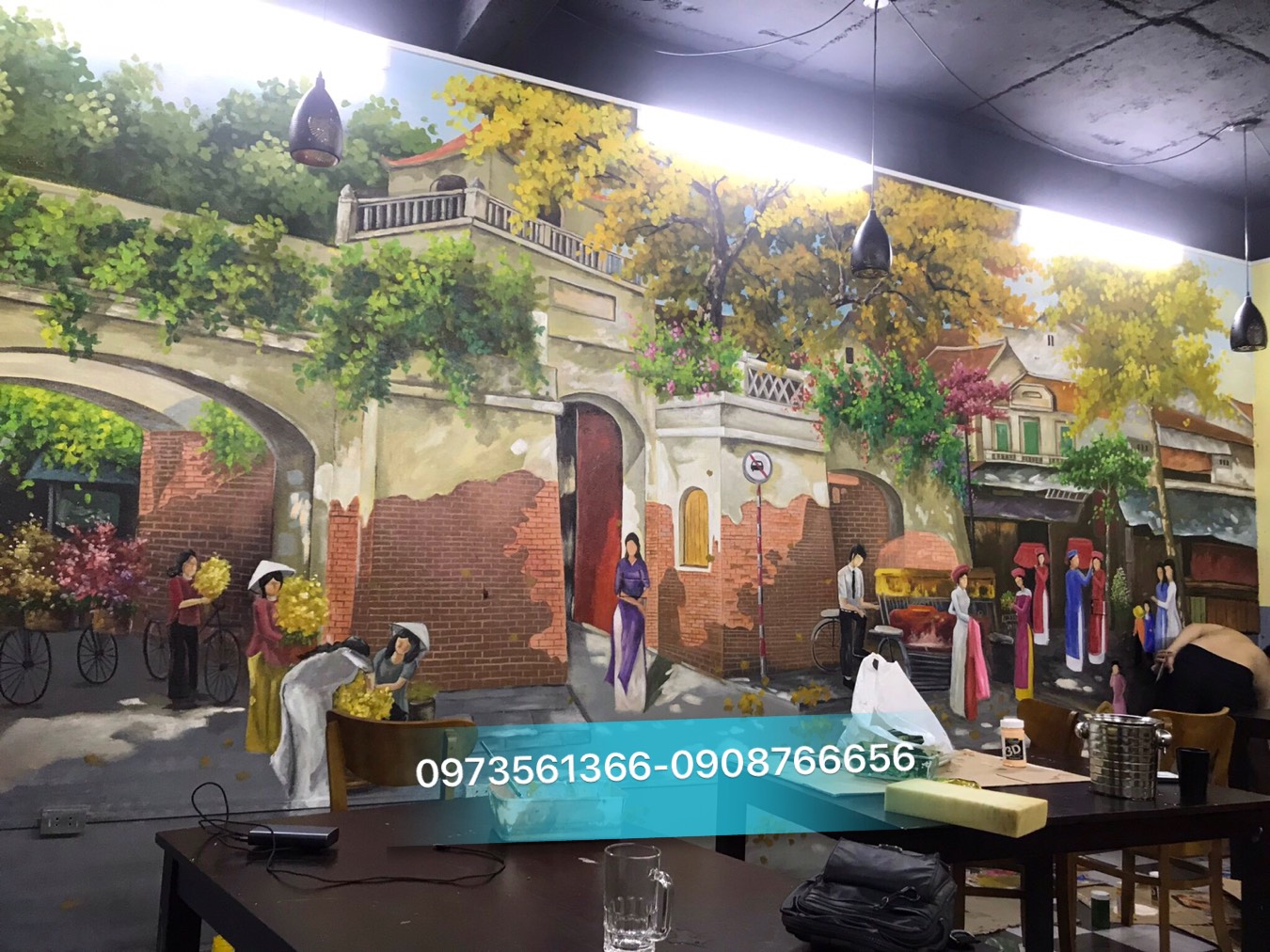 Vẽ tranh tường 3d