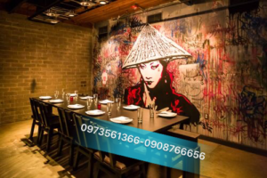 tranh 3d nhà hàng nhật bản