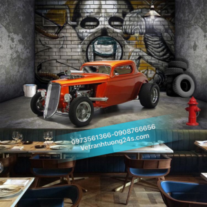 mẫu tranh tường ô tô 4