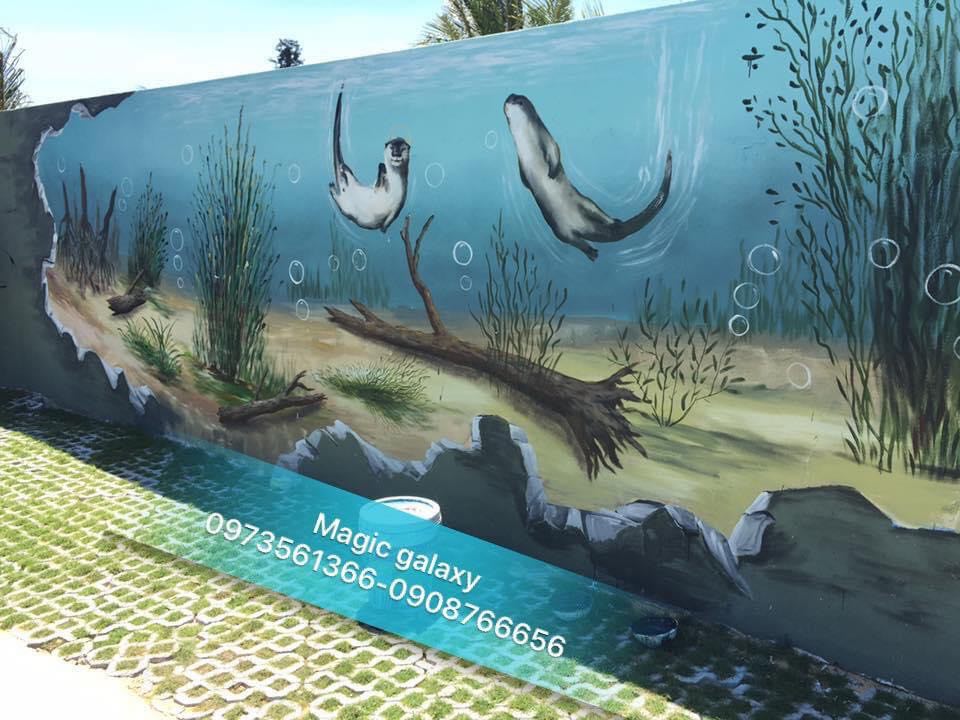 tranh tường 3d thủy cung